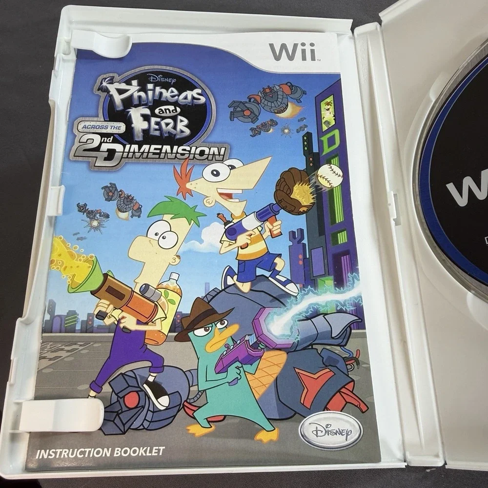 Phineas and Ferb Across the 2nd Dimension Nintendo Wii 2011 Video Game w Manual